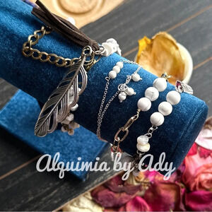 Howlite handmade/gold/silver/statement handmade bracelets/cowgirl/southwestern/